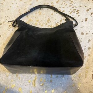 Tom Ford Era Gucci PreLoved Elegant Black suede Bag silver hardware
